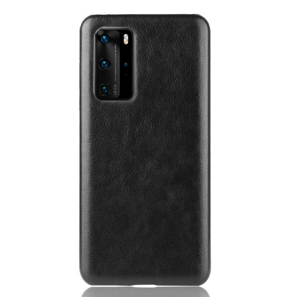 Hoesje voor Huawei P40 Pro Performance Litchi Leder Effect