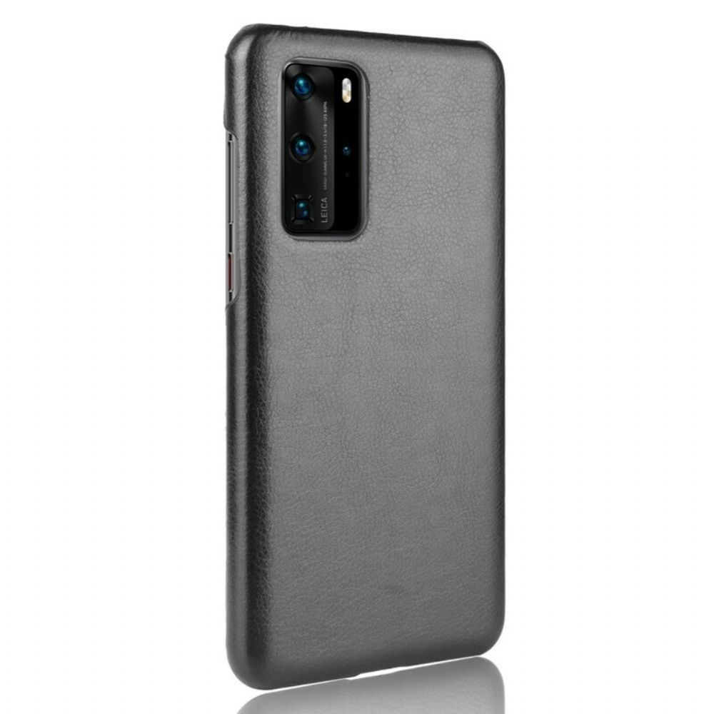 Hoesje voor Huawei P40 Pro Performance Litchi Leder Effect