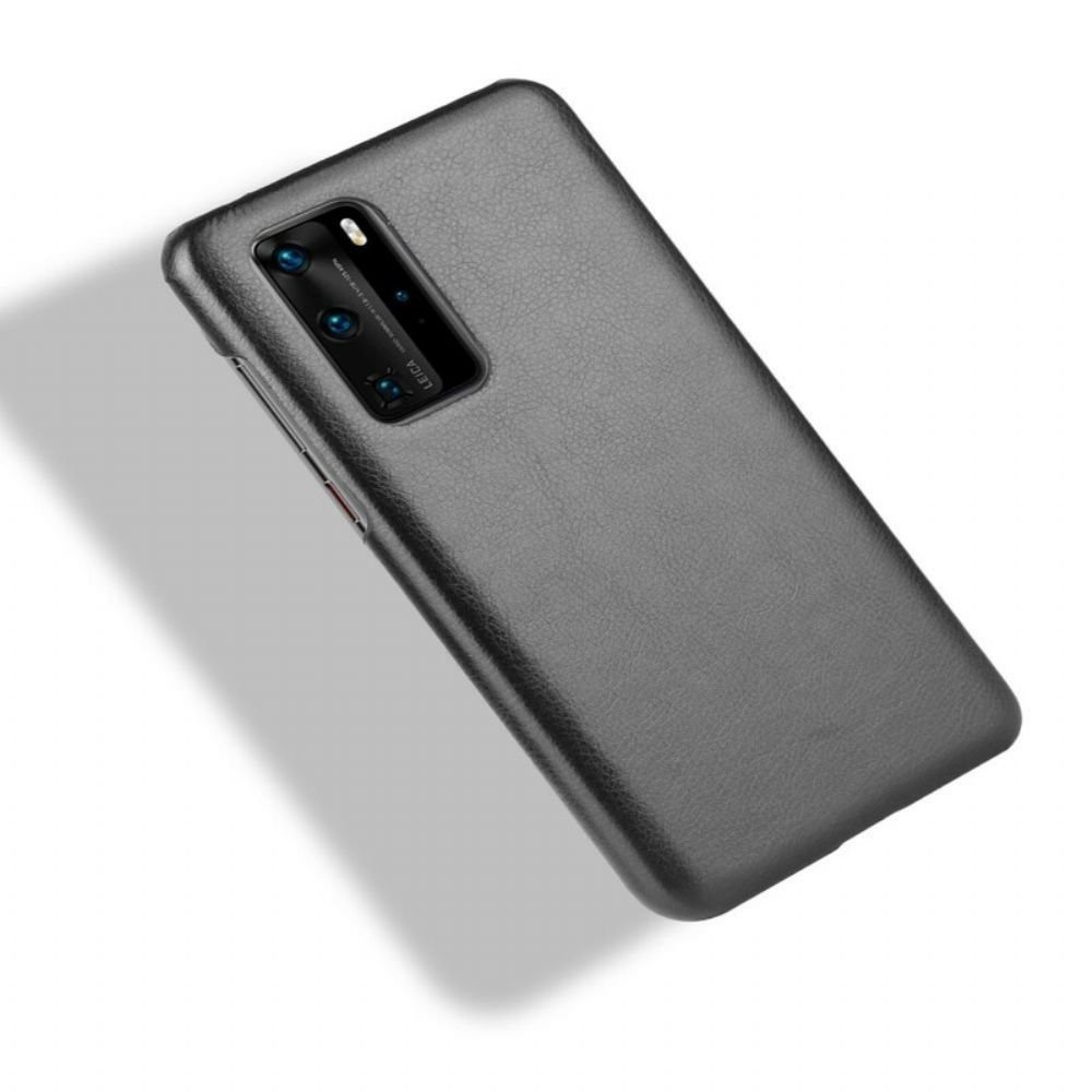 Hoesje voor Huawei P40 Pro Performance Litchi Leder Effect