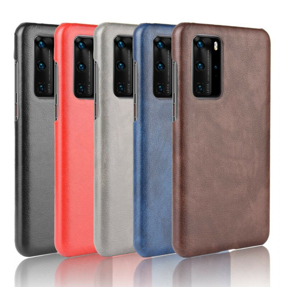 Hoesje voor Huawei P40 Pro Performance Litchi Leder Effect