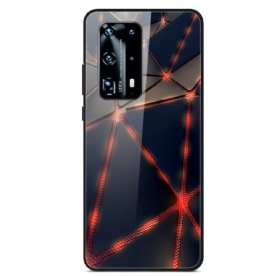 Hoesje voor Huawei P40 Pro Rood Rayon Gehard Glas