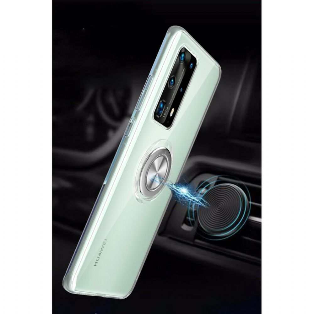 Hoesje voor Huawei P40 Pro Siliconen Roterende Ring Metaal