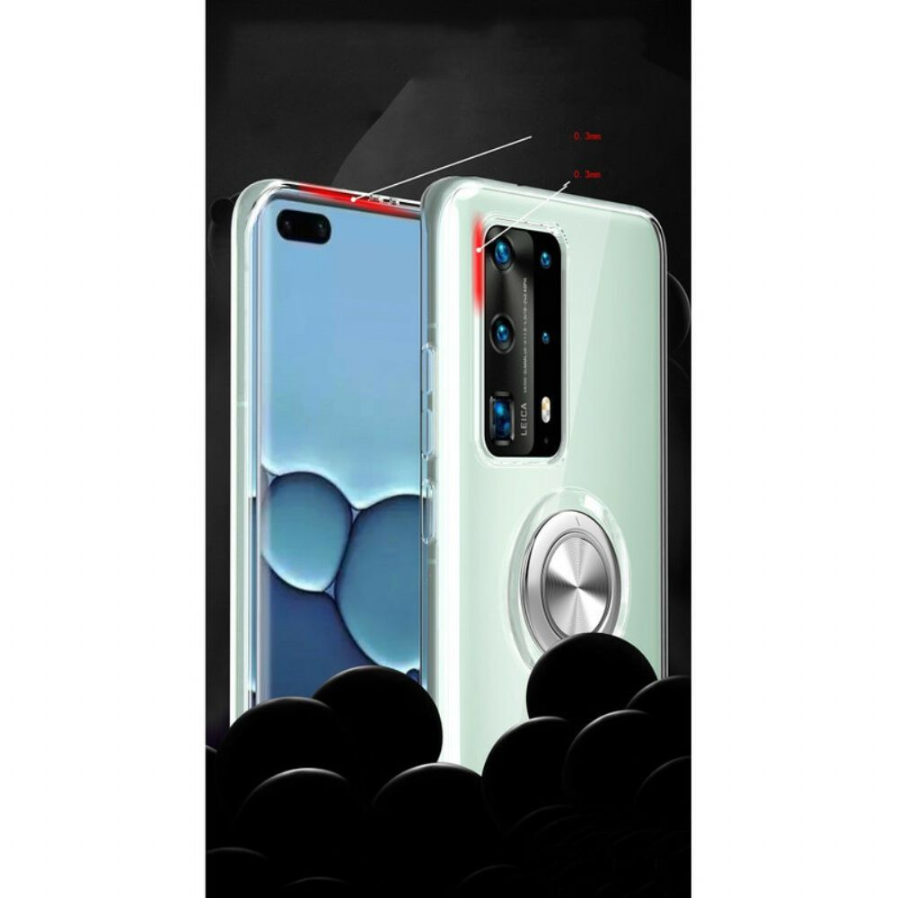 Hoesje voor Huawei P40 Pro Siliconen Roterende Ring Metaal