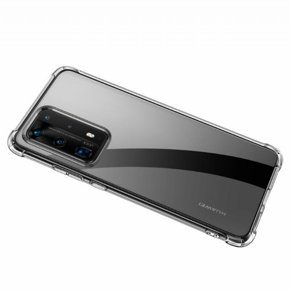 Hoesje voor Huawei P40 Pro Transparante Leeu Beschermende Kussens