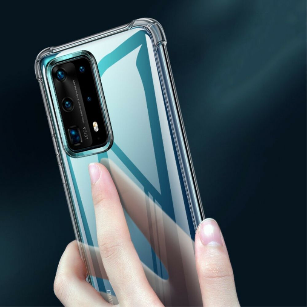 Hoesje voor Huawei P40 Pro Transparante Leeu Beschermende Kussens