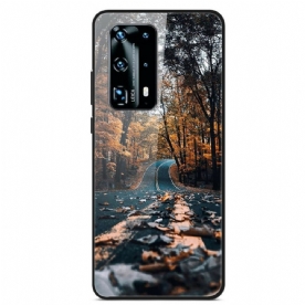 Hoesje voor Huawei P40 Pro Weg Van Gehard Glas Naar Geluk