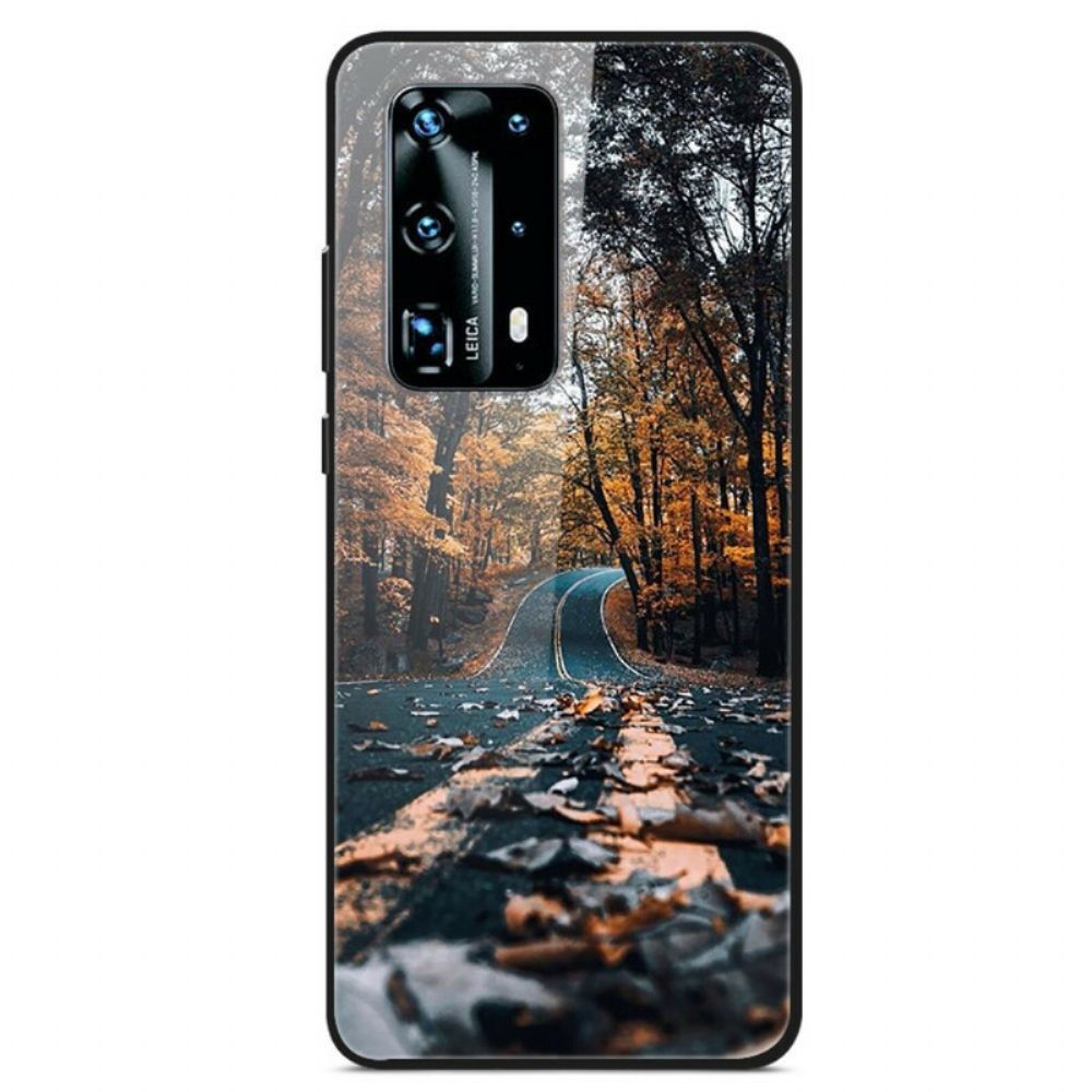 Hoesje voor Huawei P40 Pro Weg Van Gehard Glas Naar Geluk