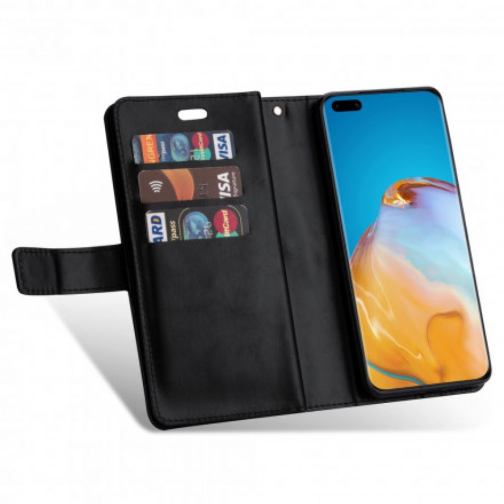 Leren Hoesje voor Huawei P40 Pro Portemonnee Met Lanyard