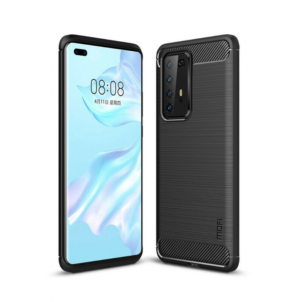 Telefoonhoesje voor Huawei P40 Pro Mofi Geborstelde Koolstofvezel