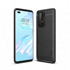 Telefoonhoesje voor Huawei P40 Pro Mofi Geborstelde Koolstofvezel