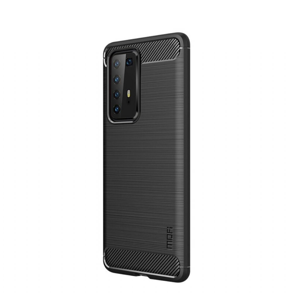 Telefoonhoesje voor Huawei P40 Pro Mofi Geborstelde Koolstofvezel