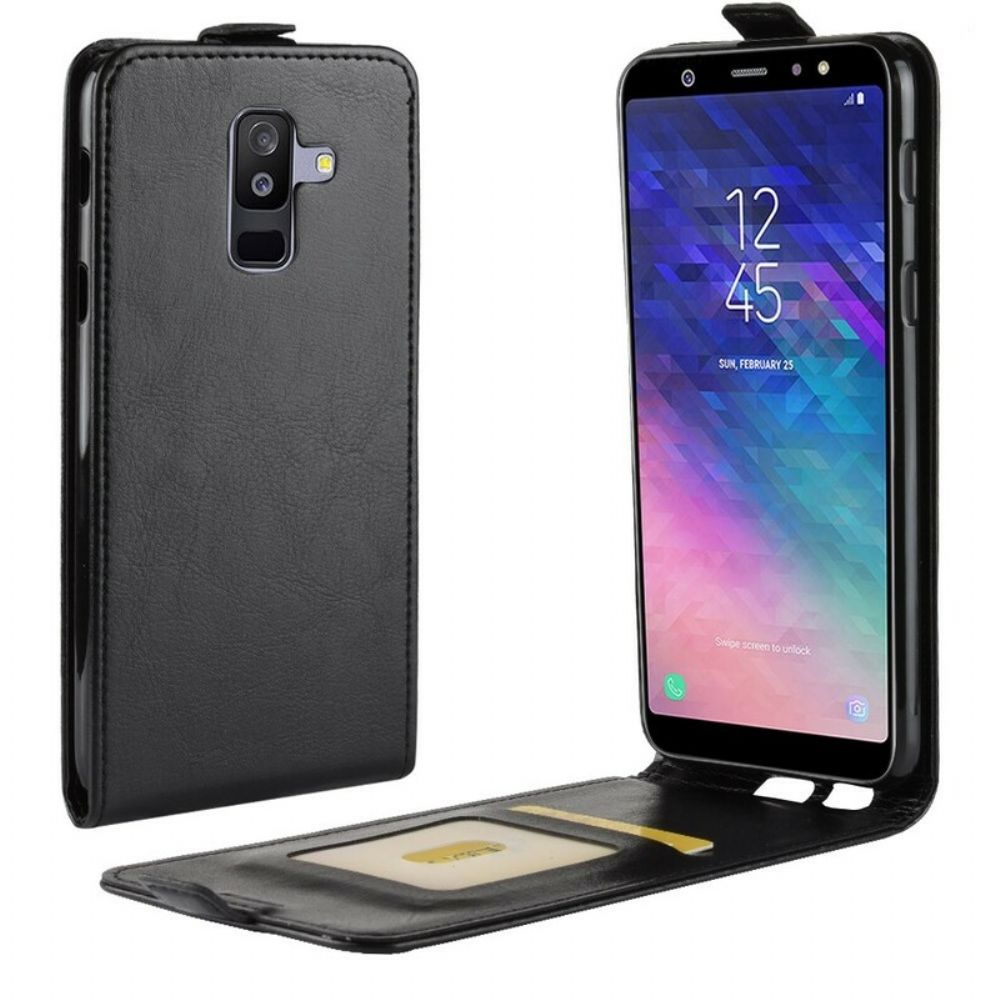 Flip Case voor Samsung Galaxy A6 Plus Folio-hoesje Opvouwbaar Leereffect