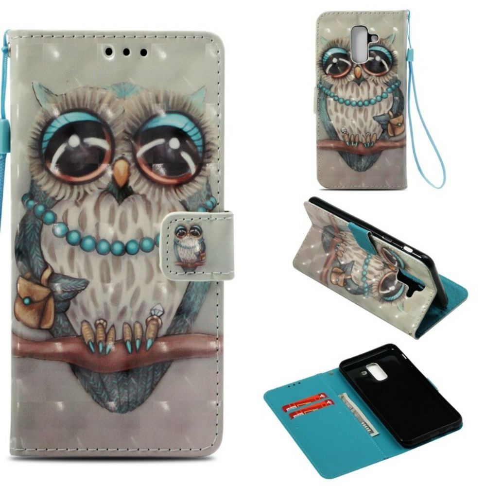 Flip Case voor Samsung Galaxy A6 Plus Miss Uil 3d