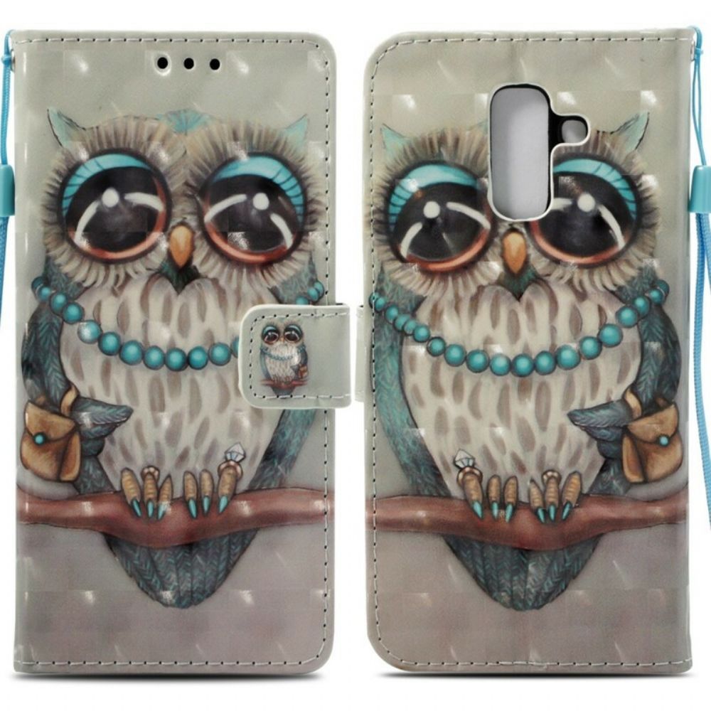 Flip Case voor Samsung Galaxy A6 Plus Miss Uil 3d