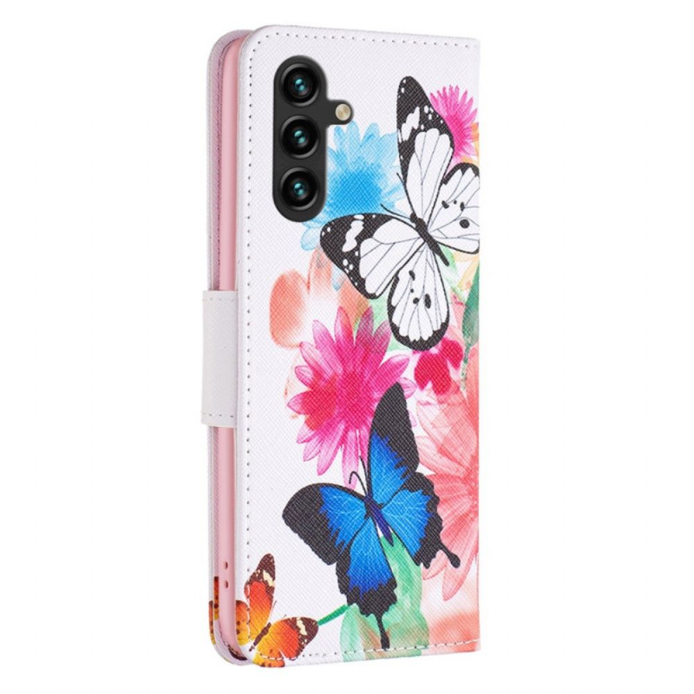 Bescherming Hoesje Samsung Galaxy A16 5g Twee Aquarelvlinders