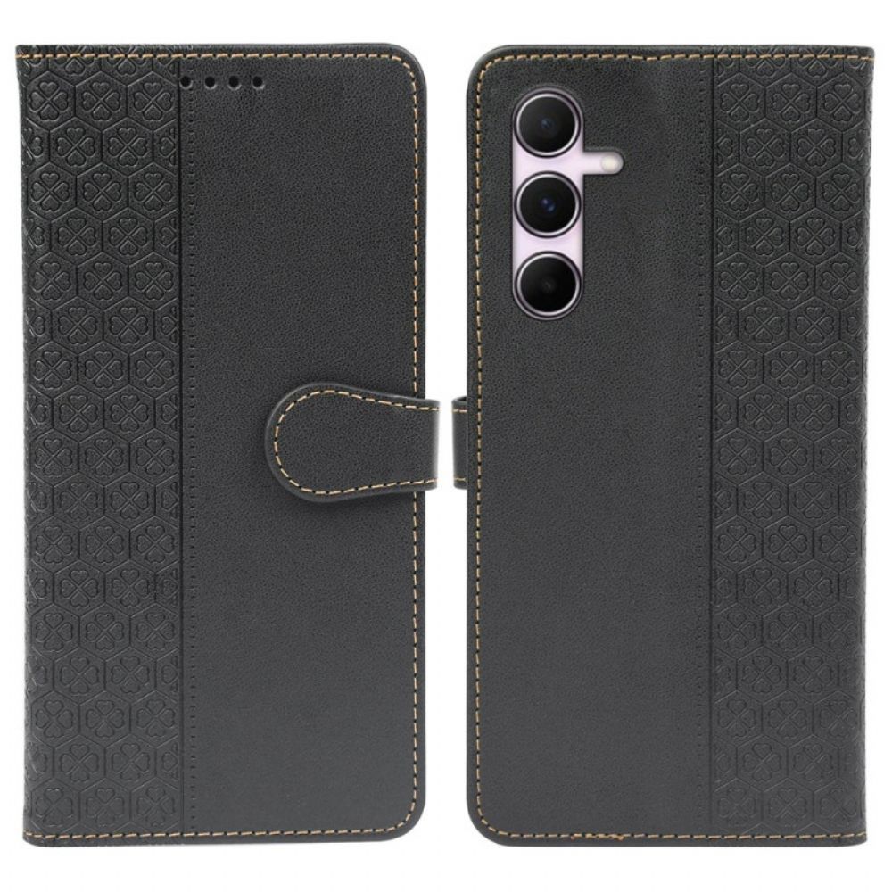 Flip Case Leren Samsung Galaxy A16 5g Klaverspatroon