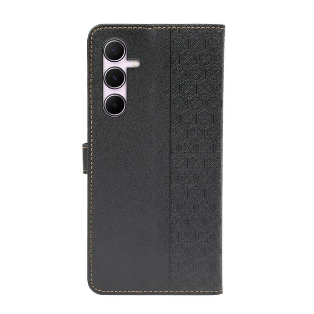 Flip Case Leren Samsung Galaxy A16 5g Klaverspatroon