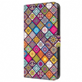 Flip Case Leren Samsung Galaxy A16 5g Kleurrijk Bedrukt Patroon