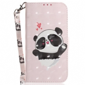 Flip Case Leren Samsung Galaxy A16 5g Panda Love Met Riempje