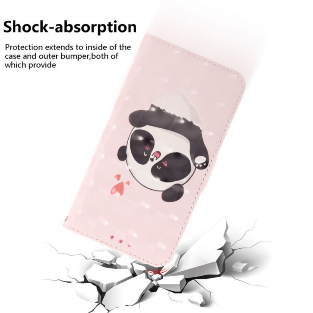 Flip Case Leren Samsung Galaxy A16 5g Panda Love Met Riempje