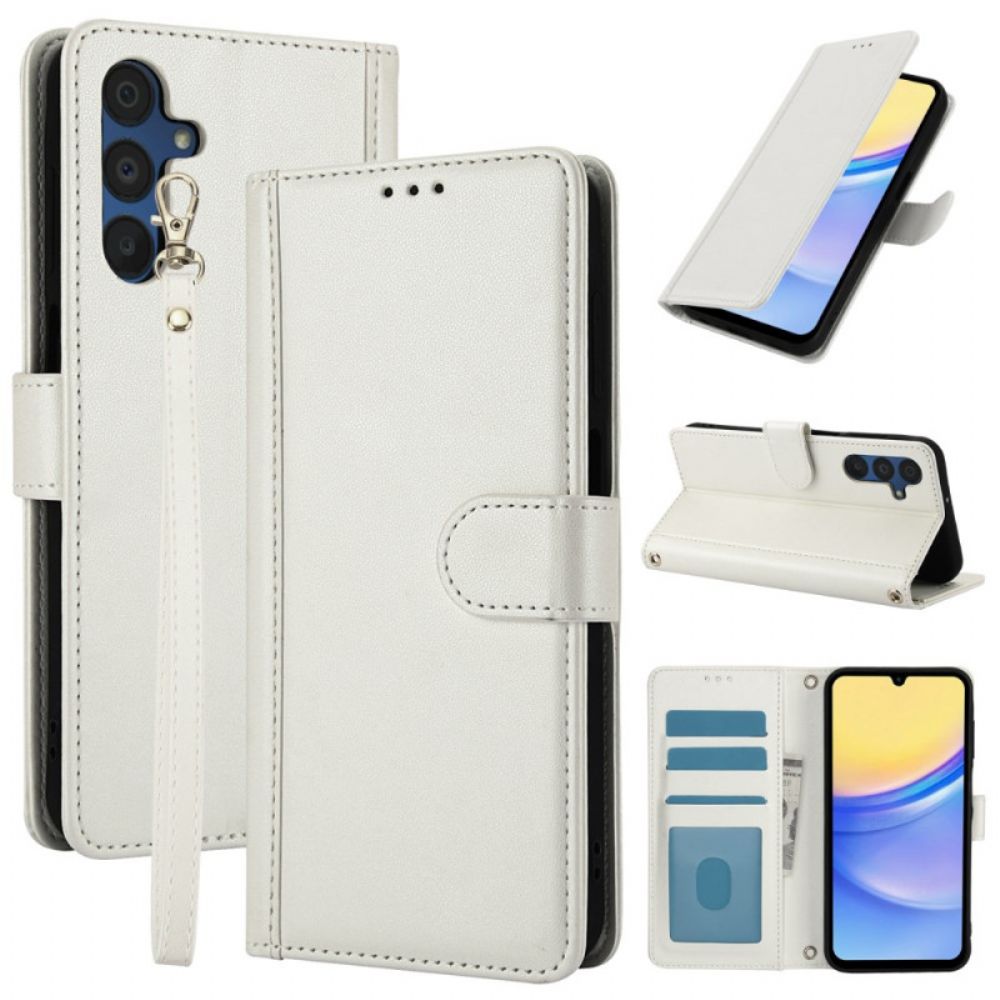 Flip Case Leren Samsung Galaxy A16 5g Portemonnee Met Riempje