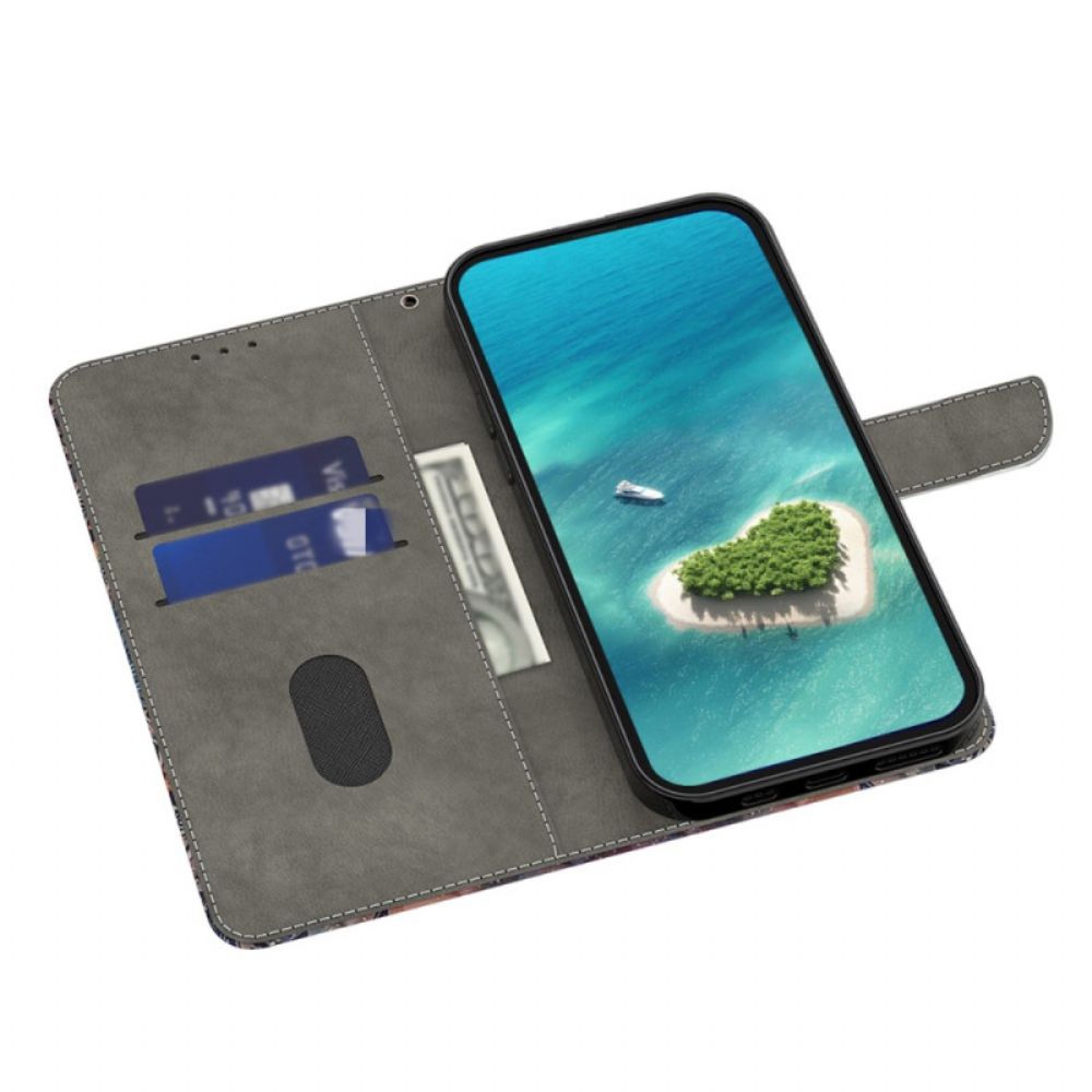 Flip Case Leren Samsung Galaxy A16 5g Schedel