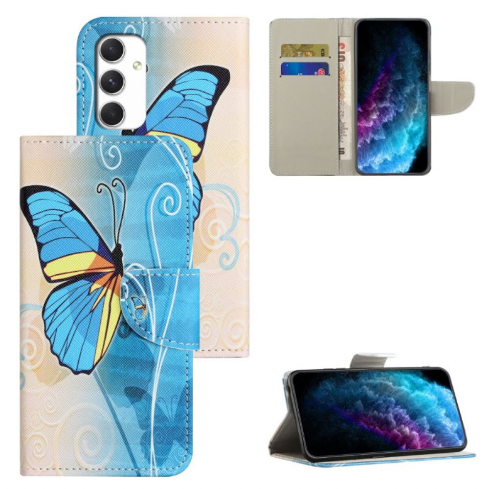 Flip Case Leren Samsung Galaxy A16 5g Vlinderpatroon