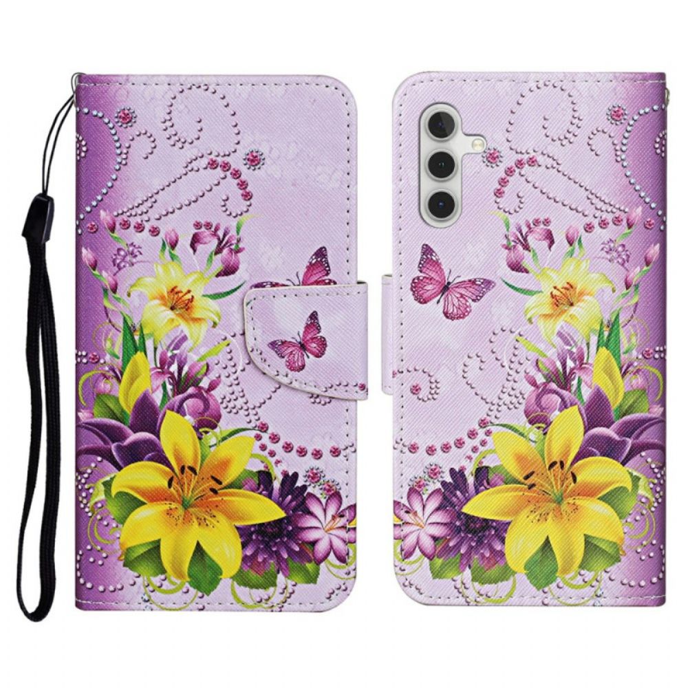 Folio-hoesje Samsung Galaxy A16 5g Gele Bloemen