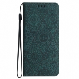 Folio-hoesje Samsung Galaxy A16 5g Telefoonhoesje Bloemmotief En Riem