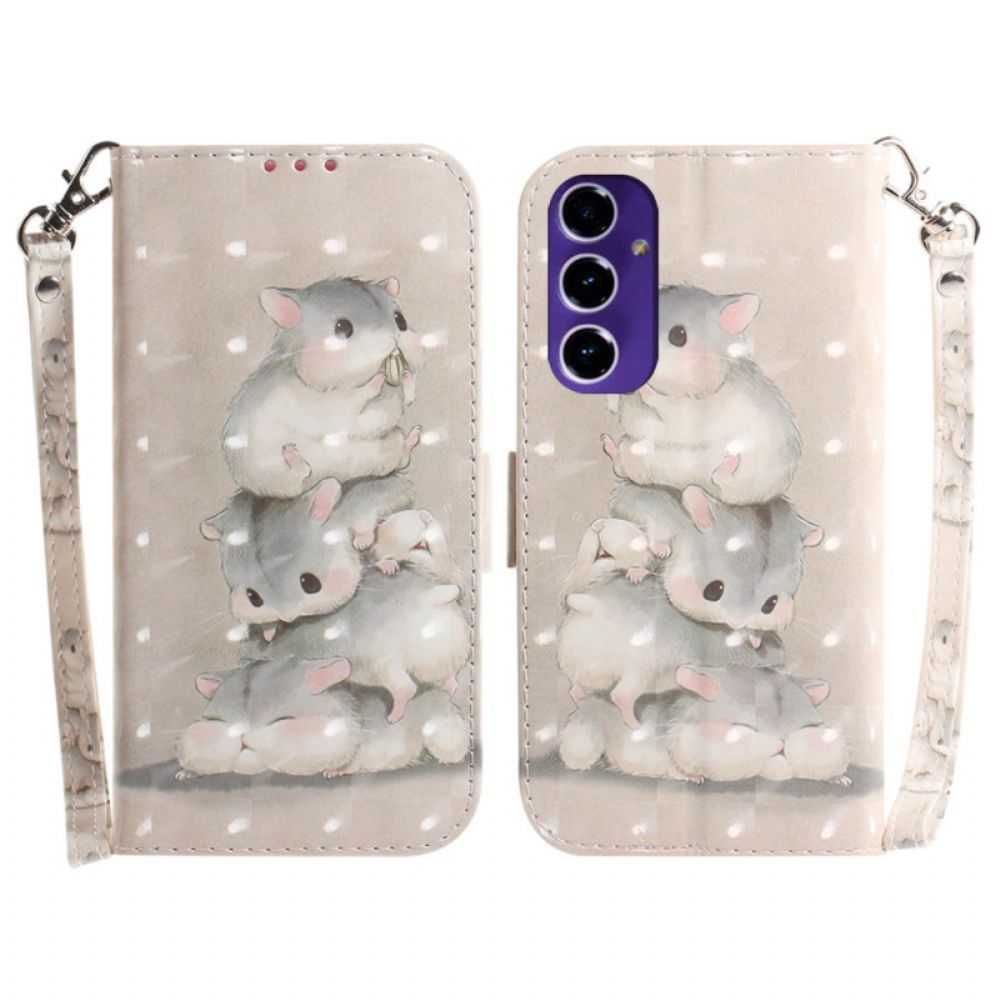 Folio-hoesje Samsung Galaxy A16 5g Telefoonhoesje Hamsters Met Riem