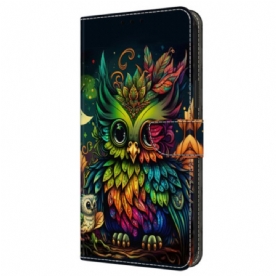 Folio-hoesje Samsung Galaxy A16 5g Telefoonhoesje Kleurrijke Uil