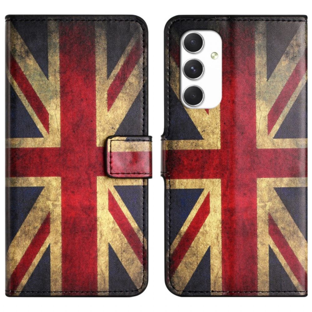 Folio-hoesje Samsung Galaxy A16 5g Telefoonhoesje Vintage Engelse Vlag