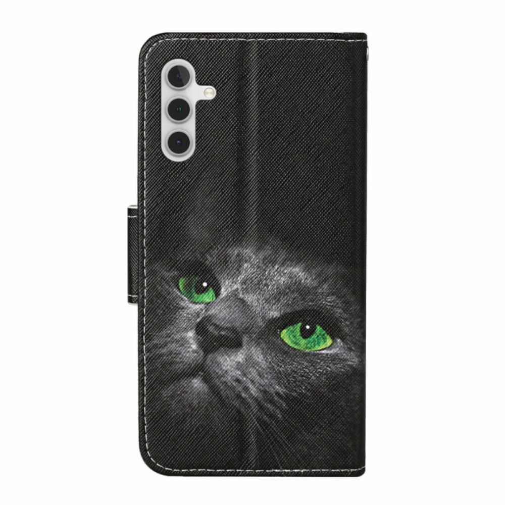 Folio-hoesje Samsung Galaxy A16 5g Telefoonhoesje Zwarte Kat