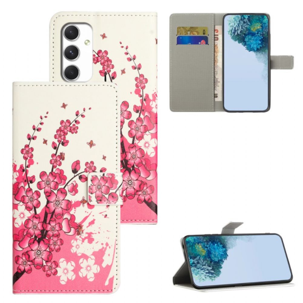 Folio-hoesje Samsung Galaxy A16 5g Tropische Bloemen