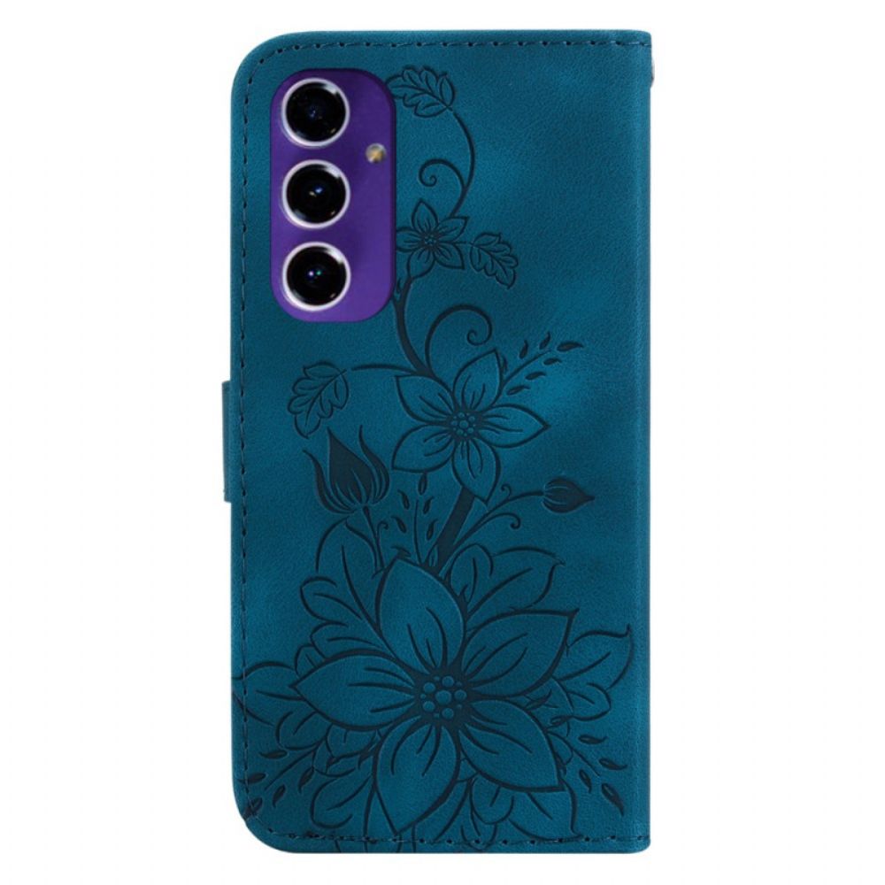 Leren Hoesje Samsung Galaxy A16 5g Leliebloemen Bescherming Hoesje