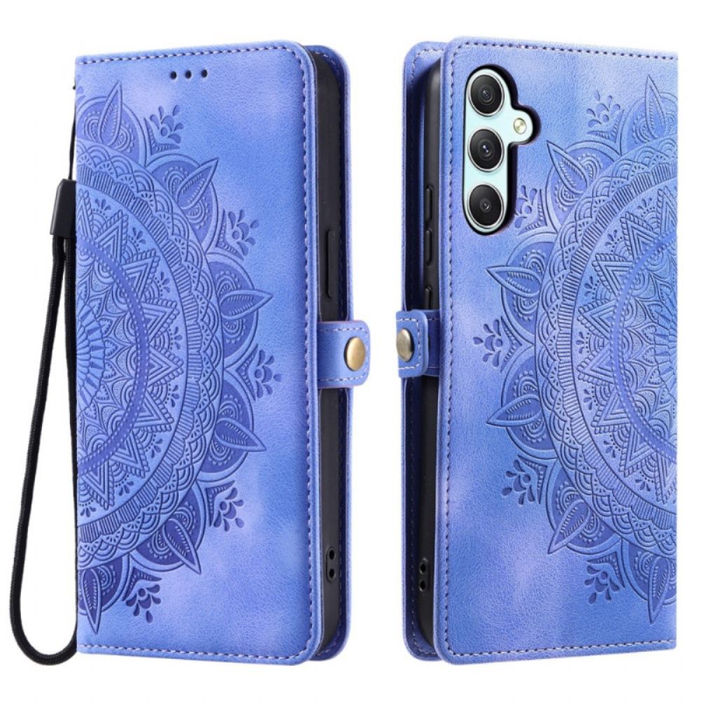 Leren Hoesje Samsung Galaxy A16 5g Mandala Met Suède-effect En Riempje