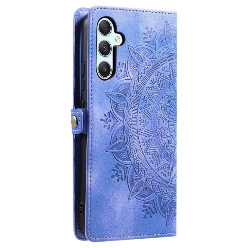 Leren Hoesje Samsung Galaxy A16 5g Mandala Met Suède-effect En Riempje