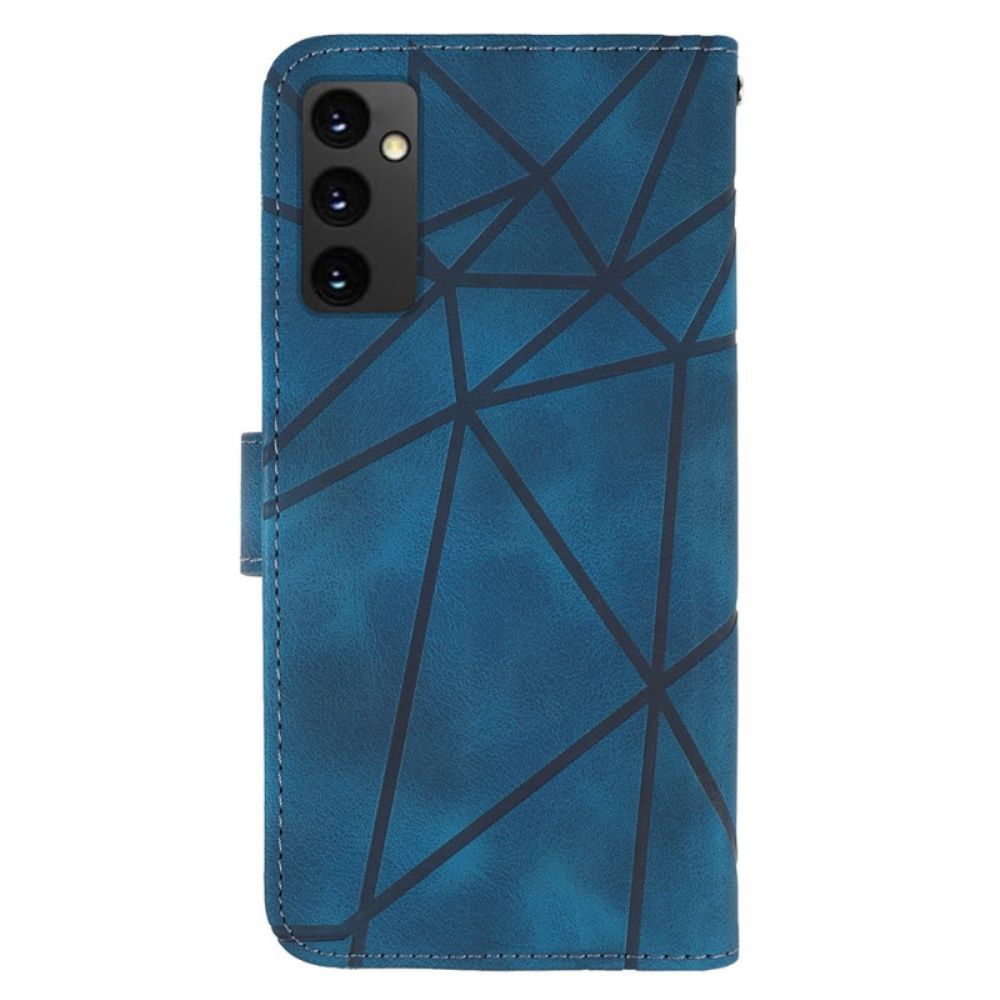 Leren Hoesje Samsung Galaxy A16 5g Suède Effectlijnen Bescherming Hoesje