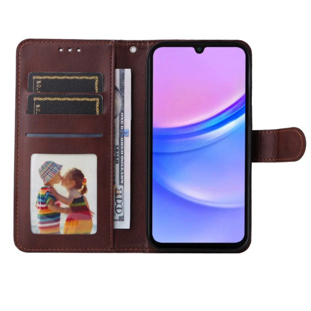 Leren Hoesje Voor Samsung Galaxy A16 5g Klassiek Met Riem