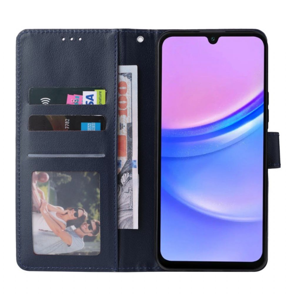 Leren Hoesje Voor Samsung Galaxy A16 5g Ledereffect Met Riem