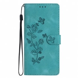 Leren Hoesje Voor Samsung Galaxy A16 5g Stijlvol Bloemen