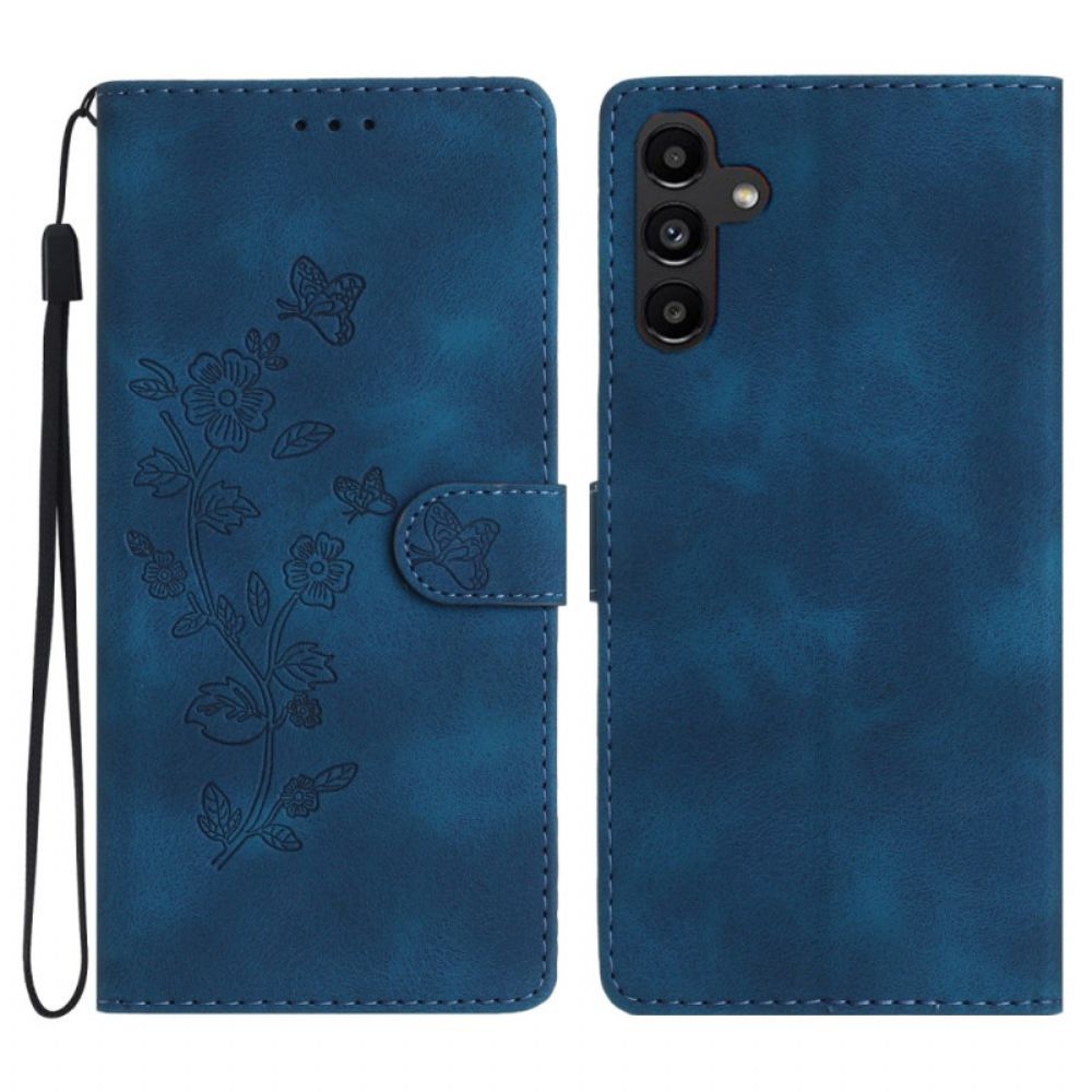 Leren Hoesje Voor Samsung Galaxy A16 5g Stijlvol Bloemen