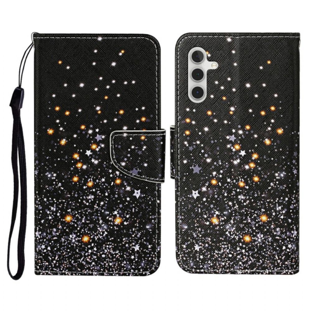 Leren Hoesje Voor Samsung Galaxy A16 5g Zwart Patroon