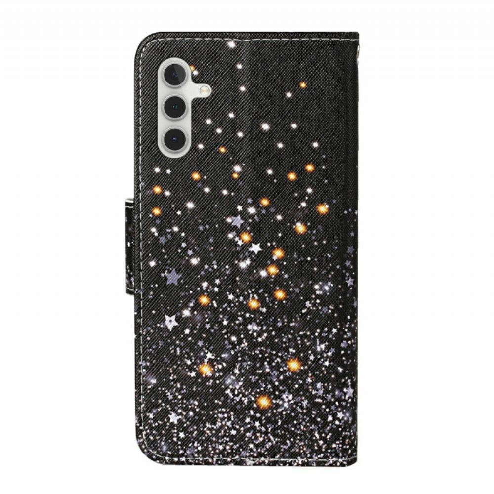 Leren Hoesje Voor Samsung Galaxy A16 5g Zwart Patroon