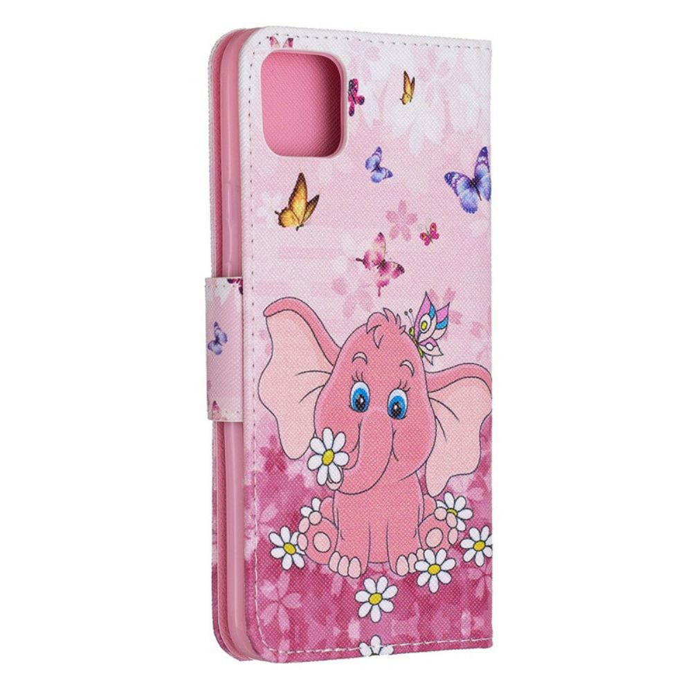 Flip Case voor Google Pixel 4 Babyolifant Roze