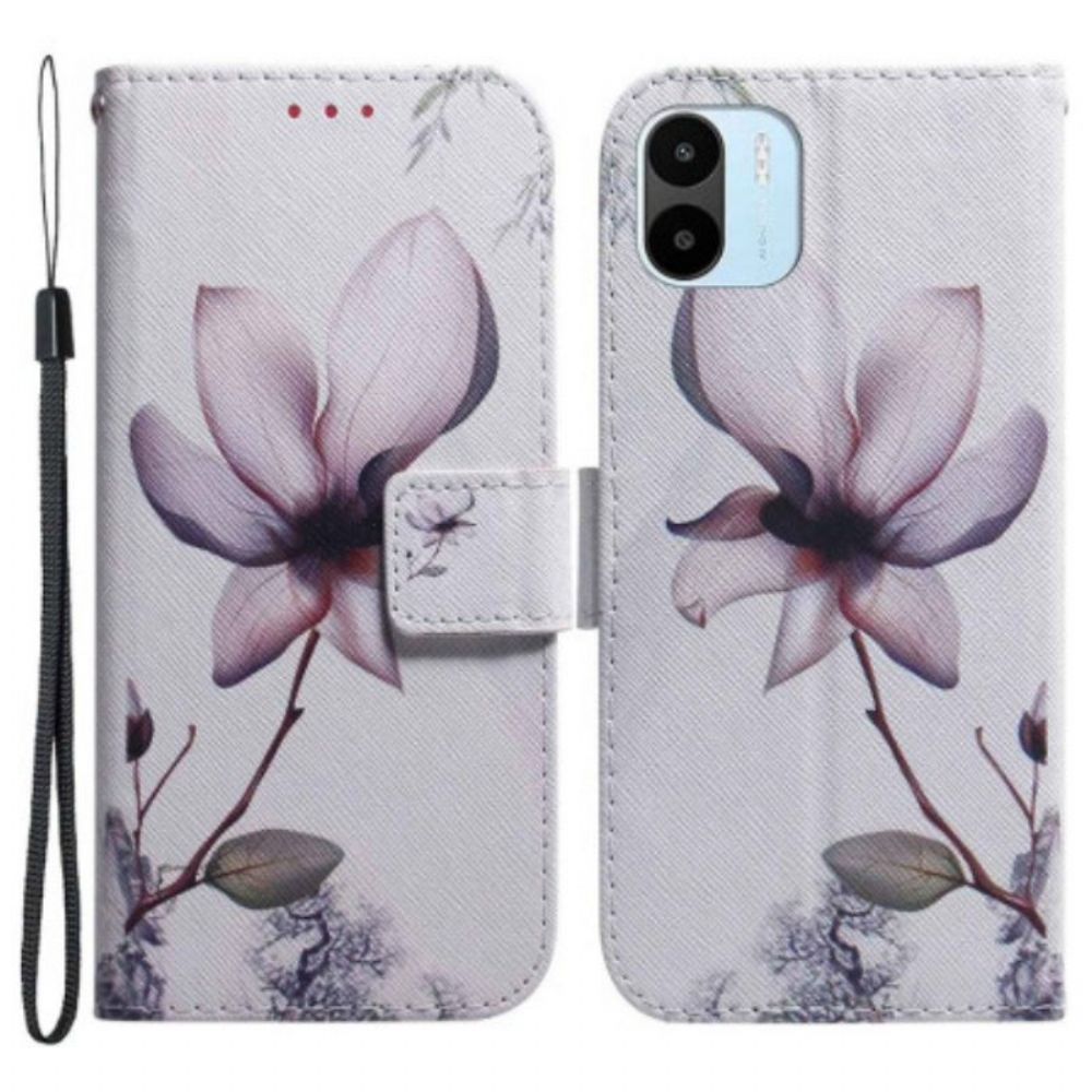 Flip Case voor Xiaomi Redmi A1 Bloem Stoffig Roze