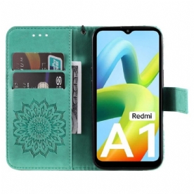 Leren Hoesje voor Xiaomi Redmi A1 Met Ketting String Zon