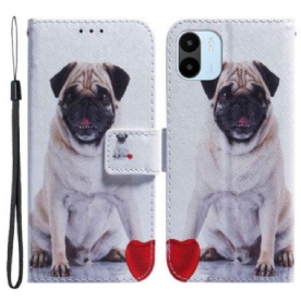 Leren Hoesje voor Xiaomi Redmi A1 Mops Hond