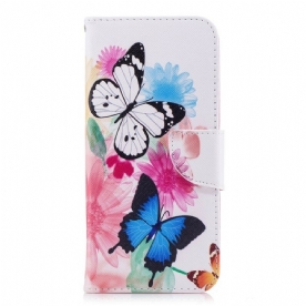 Flip Case voor Samsung Galaxy S9 Plus Geschilderde Vlinders En Bloemen