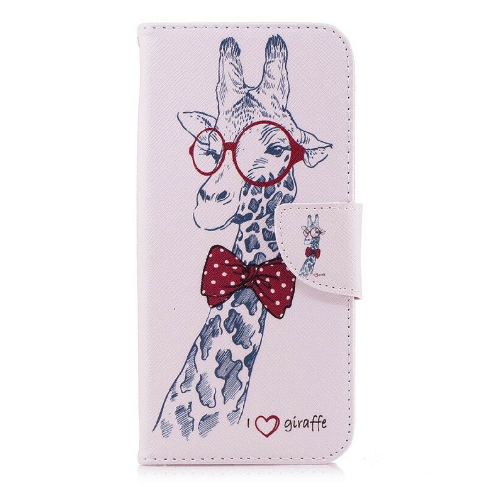 Flip Case voor Samsung Galaxy S9 Plus Nerdy Giraf